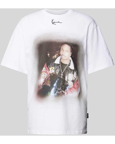 Karlkani Oversized T-Shirt mit Motiv-Print - Weiß