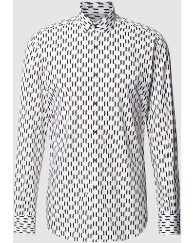 Karl Lagerfeld Zakelijk Overhemd Met All-over Motief - Wit
