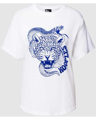 The Kooples T-Shirt mit Label-Print - Blau