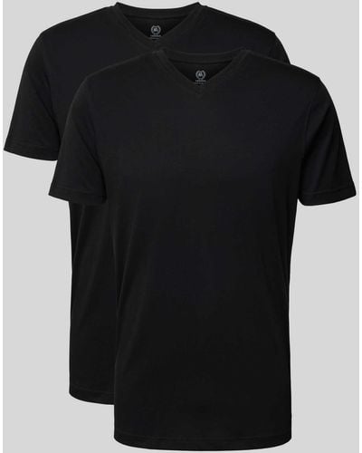 Lerros T-shirt Met V-hals - Zwart