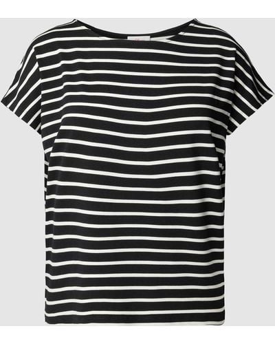 S.oliver T-shirt Met Streepmotief - Zwart