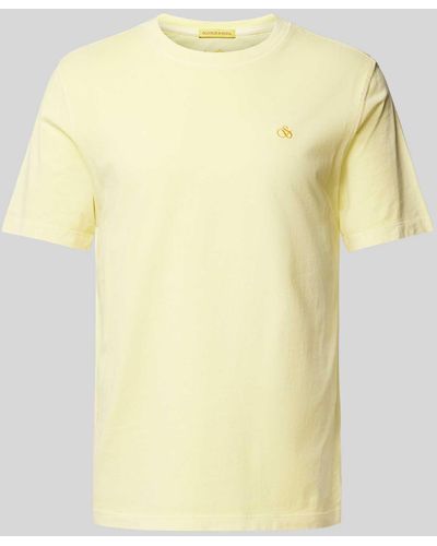 Scotch & Soda T-Shirt mit Logo-Stitching - Gelb