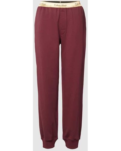Calvin Klein Sweatpants mit elastischem Label-Bund Modell 'HOLIDAY' - Rot