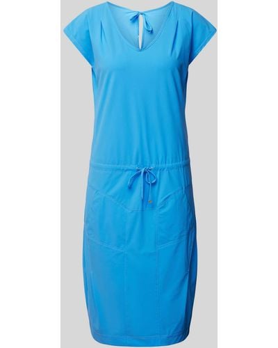 RAFFAELLO ROSSI Knielanges Kleid mit Schnürrung Modell 'GIRA' - Blau