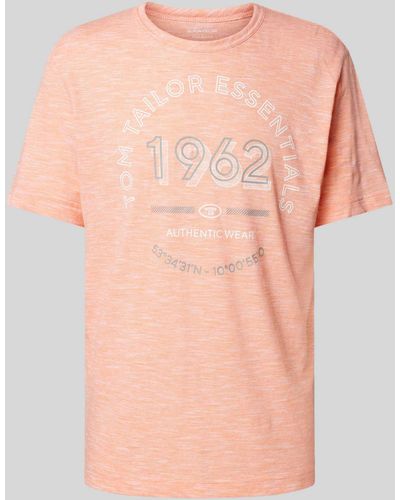 Tom Tailor T-shirt Met Melangelook - Roze