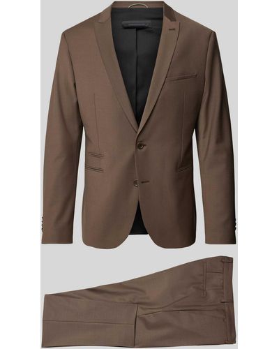 DRYKORN Slim Fit Anzug mit Webmuster Modell 'IRVING' - Braun