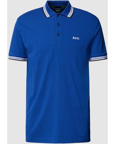 BOSS Poloshirt mit Label-Stitching Modell 'PADDY' - Blau