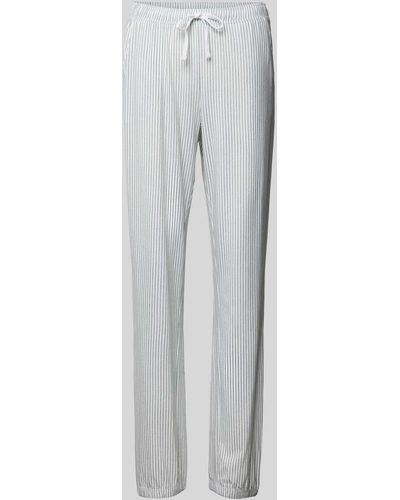 S.oliver Pyjama-Hose mit Streifenmuster Modell 'Everyday' - Weiß