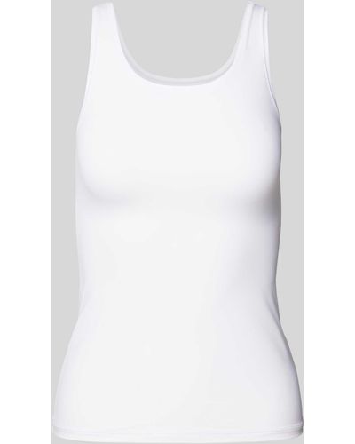Schiesser Unterhemd im unifarbenen Design Modell 'Unique' - Weiß