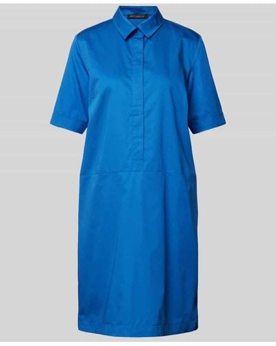 Betty Barclay Knielanges Kleid mit verdeckter Knopfleiste - Blau