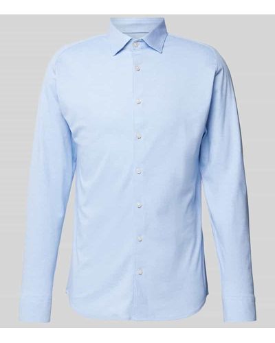 DESOTO Slim Fit Business-Hemd mit Kentkragen - Blau