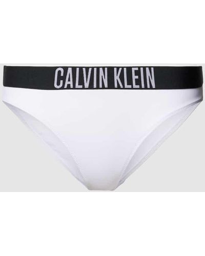 Calvin Klein Bikini-Slip mit Label-Bund Modell 'Intense Power' - Weiß