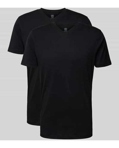 Lerros T-Shirt mit V-Ausschnitt - Schwarz