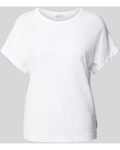Marc O' Polo T-shirt Met Labeldetail - Wit