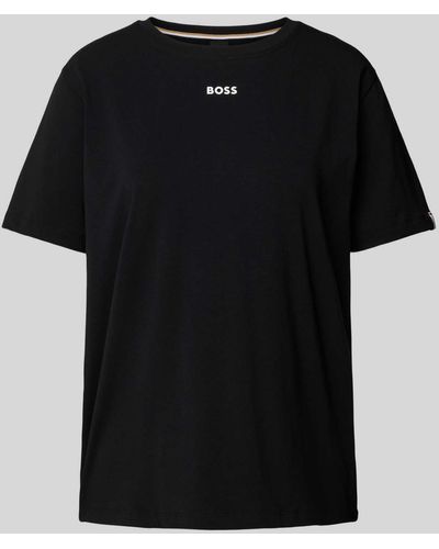 BOSS Pyjamabovendeel Met Labelprint - Zwart
