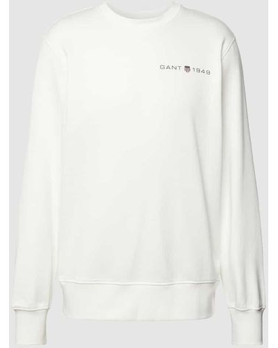 GANT Sweatshirt mit Label-Print - Weiß