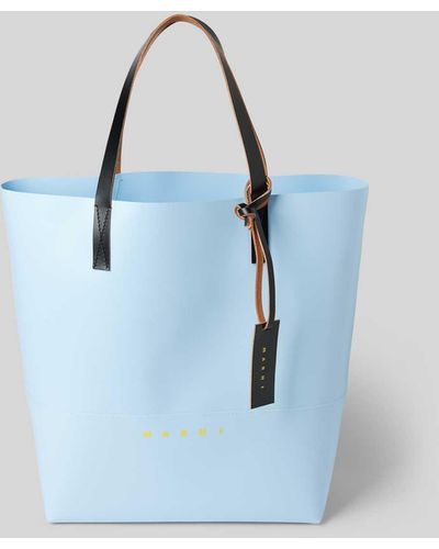 Marni Tote Bag mit Label-Print - Blau