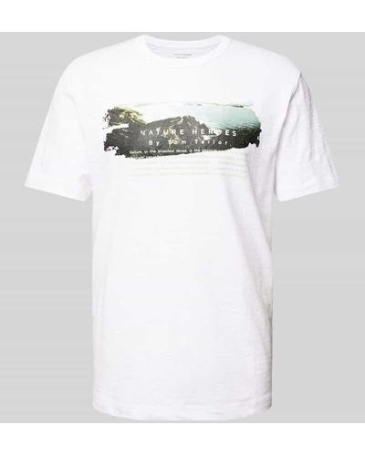 Tom Tailor T-Shirt mit Motiv-Label-Print - Mehrfarbig