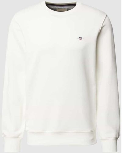 GANT Regular Fit Sweatshirt mit Label-Stitching Modell 'SHIELD' - Natur