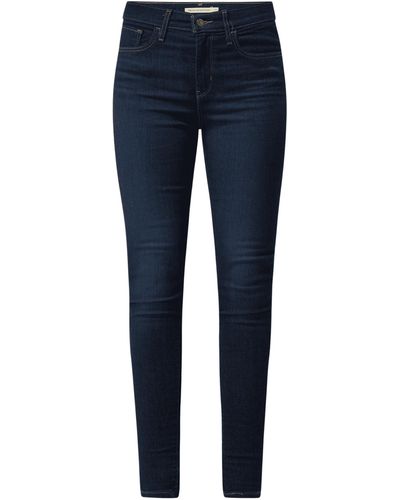 Levi's Super Skinny Fit High Rise Jeans Met Stretch - Blauw