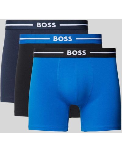 BOSS Boxershorts mit elastischem Logo-Bund im 3er-Pack - Blau