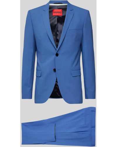 HUGO Slim Fit Anzug mit 2-Knopf-Sakko Modell 'Arti/Hesten' - Blau