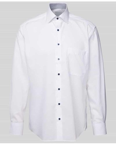 Eterna Comfort Fit Business-Hemd mit Brusttasche - Weiß