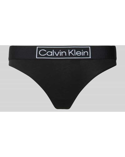 Calvin Klein String mit elastischem Logo-Bund - Schwarz