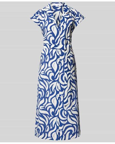Mango Hemdblusenkleid mit Stoffgürtel Modell 'TRAVEL' - Blau