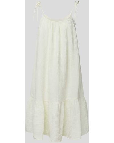 Honorine Knielanges Kleid mit Rundhalsausschnitt - Weiß