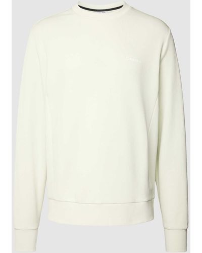 Calvin Klein Sweatshirt Met Labelprint - Naturel