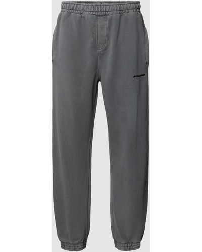 PEGADOR Sweatpants mit Label-Stitching Modell 'HEAVY' - Grau