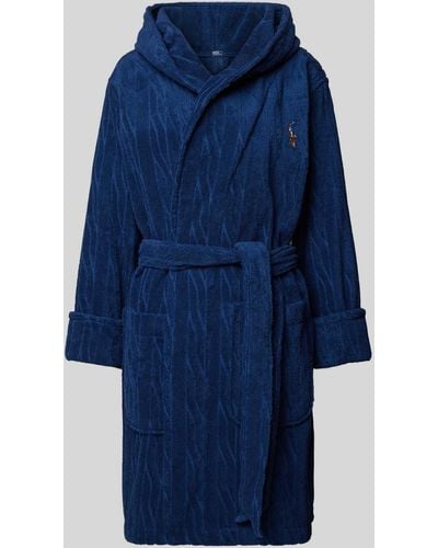 Polo Ralph Lauren Bademantel mit Logo-Stitching Modell 'Robe' - Blau