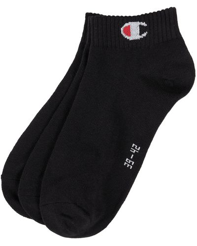 Champion Socken mit Label-Detail im 3er-Pack Modell 'Quarter Sock' - Schwarz
