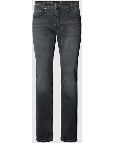 M·a·c Regular Fit Jeans mit Knopfverschluss Modell "ARNE PIPE" - Grau