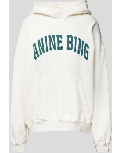 Anine Bing Oversized Hoodie mit Label-Detail - Weiß