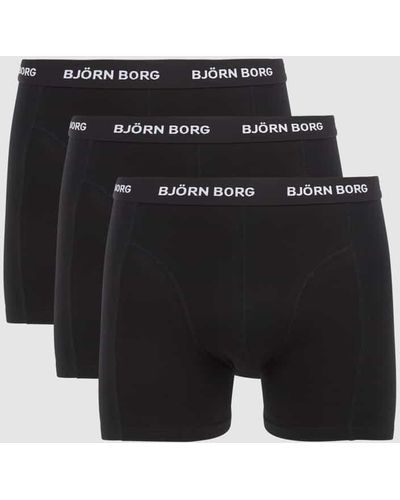 Björn Borg Trunks mit Logo-Bund im 3er-Pack - Schwarz