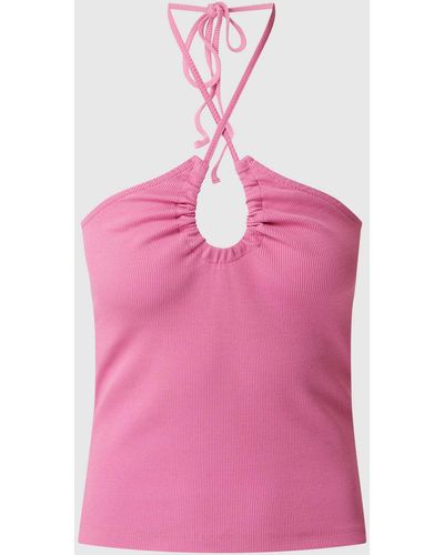 ONLY Crop Top mit Stretch-Anteil Modell 'Nessa' - Pink
