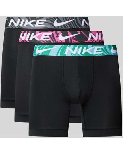 Nike Trunks mit elastischem Logo-Bund im 3er-Pack - Schwarz