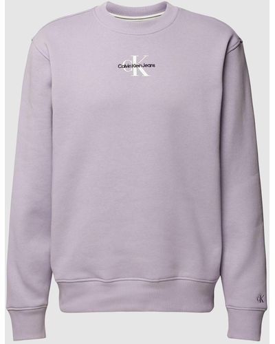 Calvin Klein Sweatshirt Met Labeldetail - Paars