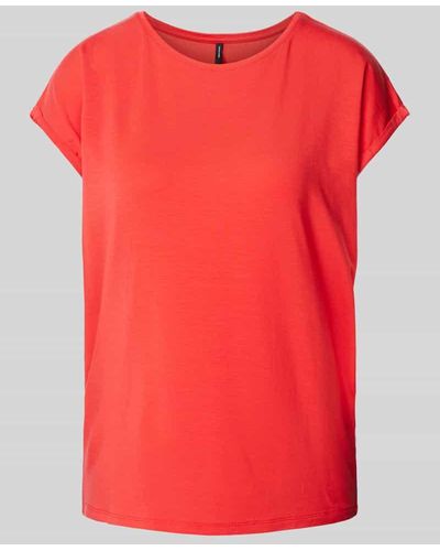 Vero Moda T-Shirt aus Lyocell-Elasthan-Mix Modell 'AVA' - Rot