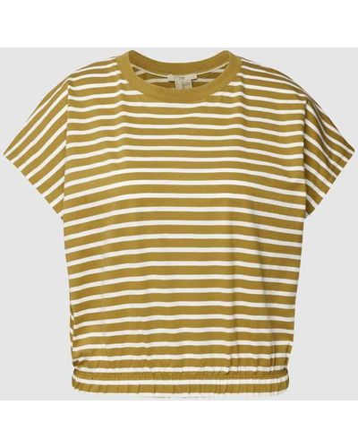 Edc By Esprit T-Shirt mit elastischem Bund - Gelb