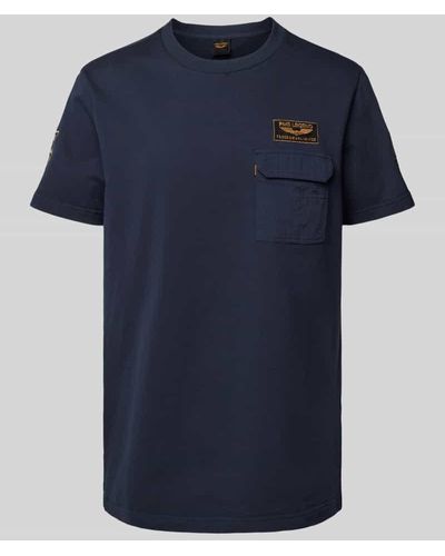 PME LEGEND T-Shirt mit Brusttasche - Blau