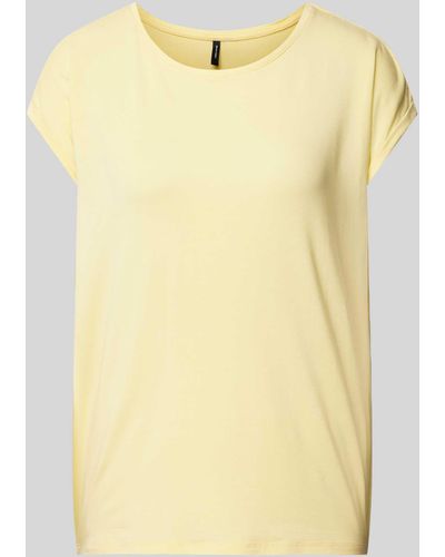 Vero Moda T-Shirt aus Lyocell-Elasthan-Mix Modell 'AVA' - Gelb