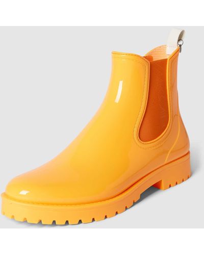 Marc Cain Bags & Shoes Chelsea Boots Met Labeldetail - Oranje