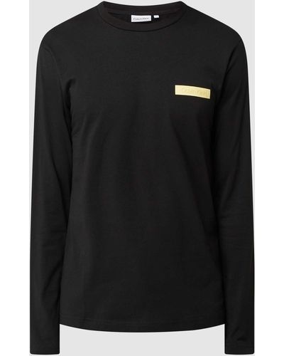 Calvin Klein Shirt Met Lange Mouwen En Fotoprint - Zwart