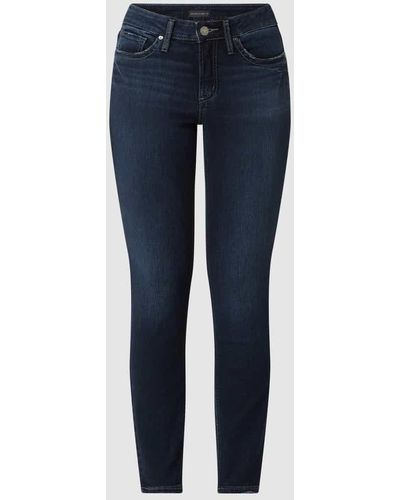 Silver Jeans Co. Curvy Fit Mid Rise Jeans mit Stretch-Anteil Modell 'Suki' - Blau