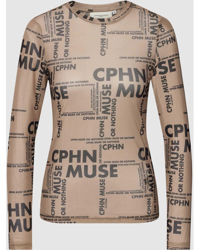 Copenhagen Muse T-Shirt mit Label-Print Modell 'CORA' - Natur