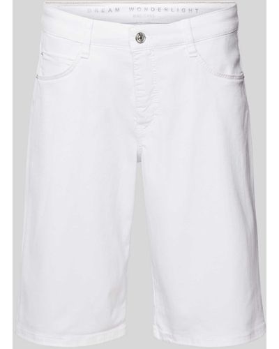 M·a·c Regular Fit Jeansshorts im 5-Pocket-Design - Weiß
