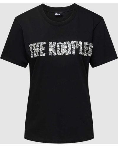 The Kooples T-Shirt mit Ziersteinbesatz - Schwarz